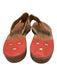 Jack Rogers Shoe Size 7 Orange & Gold Leather Upper Metallic Detail Sandals Orange & Gold / 7
