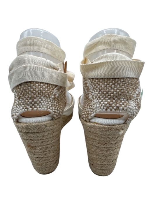 Castaner Shoe Size 38 White & Beige Canvas Upper Platform Wedge Espadrille White & Beige / 38