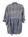 Free People Size M Blue & White Cotton Collar Neck Front Buttons plaid Dress Blue & White / M