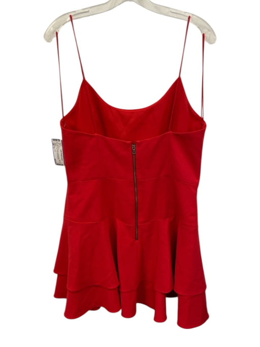 Alice & Olivia Size 12 Red Polyester Spaghetti Strap Back Zip U Neck Dress Red / 12