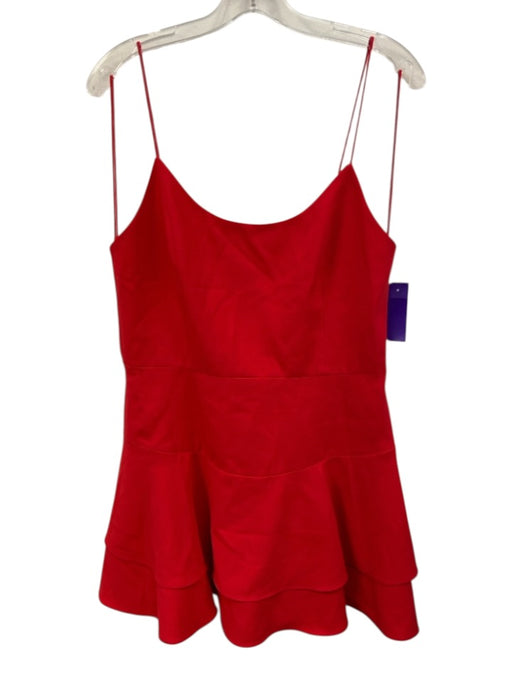 Alice & Olivia Size 12 Red Polyester Spaghetti Strap Back Zip U Neck Dress Red / 12