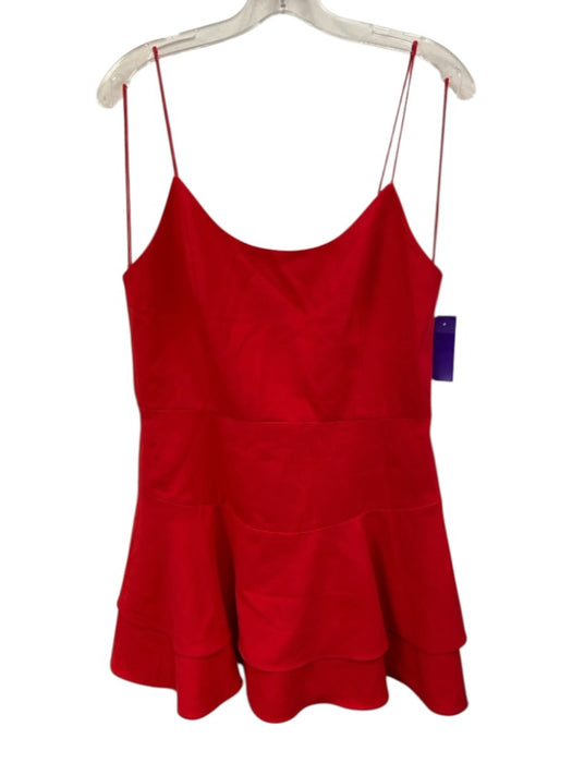 Alice & Olivia Size 12 Red Polyester Spaghetti Strap Back Zip U Neck Dress Red / 12