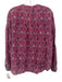 XiRENA Size L Pink & Purple Cotton & Silk Block Printed Floral V Neck Top Pink & Purple / L