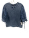 Ulla Johnson Size XL Blue Cotton Crew Neck Puff Sleeve Sweatshirt Top Blue / XL