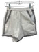 Julia Amory Size S White & Brown Cotton Embroidered Border Elastic Waist Shorts White & Brown / S