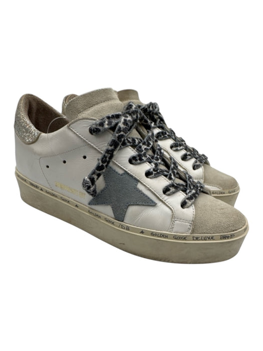 Golden Goose Shoe Size 37 White, Gray, Beige Leather Leopard Print Sneakers White, Gray, Beige / 37