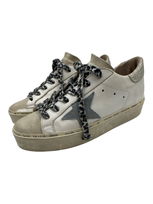 Golden Goose Shoe Size 37 White, Gray, Beige Leather Leopard Print Sneakers White, Gray, Beige / 37