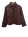 Julia Amory Size M Brown & Black Cotton Quilted Abstract Print Buttons Jacket Brown & Black / M