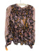 Ulla Johnson Size 10 Purple, Orange, Black Silk & Lurex Long puff sleeve Top Purple, Orange, Black / 10