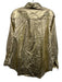 Lanhtropy Size M Gold Linen Foil Coating Metallic Long Sleeve Blouse Top Gold / M