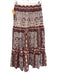 Cara Cara Size XS red, Blue, Cream Cotton Elastic Waist Paisley Print Midi Skirt red, Blue, Cream / XS