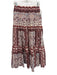 Cara Cara Size XS red, Blue, Cream Cotton Elastic Waist Paisley Print Midi Skirt red, Blue, Cream / XS