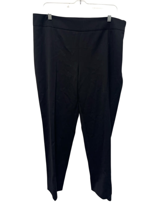 Oscar de la Renta Size 14 Black Wool Side Zip High Rise Slim Straight Pants Black / 14