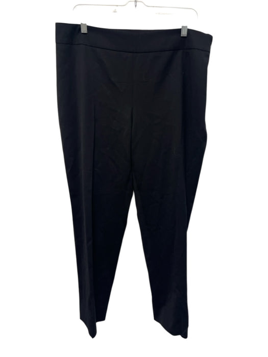 Oscar de la Renta Size 14 Black Wool Side Zip High Rise Slim Straight Pants Black / 14