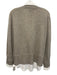 Brochu Walker Size S Beige & White Cashmere Knit Buttons Collar Sweater Beige & White / S