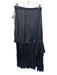 Current Air Size L Dark Blue Polyester Satin Elastic Waist Ruffle Midi Skirt Dark Blue / L