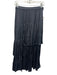 Current Air Size L Dark Blue Polyester Satin Elastic Waist Ruffle Midi Skirt Dark Blue / L