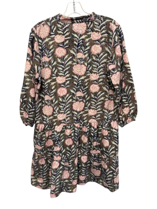 CJ Laing Size Est M/L Brown & Multi Long Sleeve Floral Corduroy Button up Dress Brown & Multi / Est M/L