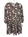 CJ Laing Size Est M/L Brown & Multi Long Sleeve Floral Corduroy Button up Dress Brown & Multi / Est M/L