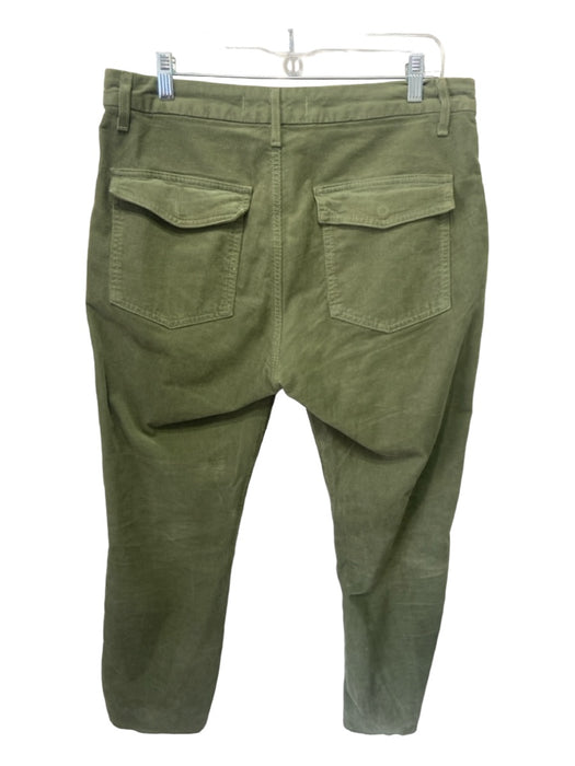 AMO Size 30 Green Cotton Corduroy Button & Zip Front Carpenter Pocket Pants Green / 30