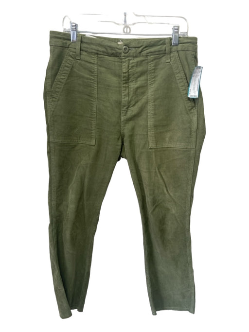 AMO Size 30 Green Cotton Corduroy Button & Zip Front Carpenter Pocket Pants Green / 30