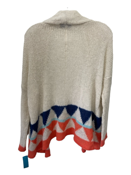 Wooden Ships Size S Beige Blue & Orange Acrylic Blend Knit Long Sleeve Sweater Beige Blue & Orange / S