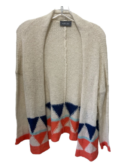 Wooden Ships Size S Beige Blue & Orange Acrylic Blend Knit Long Sleeve Sweater Beige Blue & Orange / S