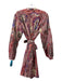 Chufy Size XS Dusty Pink & Multi Cotton Paisley Bird Long Sleeve Shift Dress Dusty Pink & Multi / XS