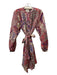 Chufy Size XS Dusty Pink & Multi Cotton Paisley Bird Long Sleeve Shift Dress Dusty Pink & Multi / XS