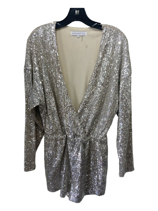 endless rose Size S Silver Polyester All Over Sequins Surplice Romper Silver / S