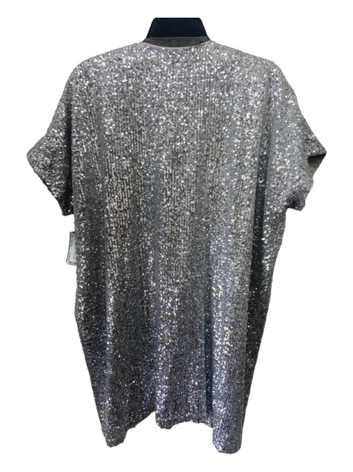 Emerson Fry Size One Size Silver Polyester All Over Sequins Cap Sleeve Dress Silver / One Size