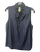 Elizabeth McKay Size 14 Navy Silk Gold hardware Ruffle Neckline Sleeveless Top Navy / 14