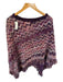 Missoni Size One Size Purple & tan print Wool Blend Knit Fringe Poncho Sweater Purple & tan print / One Size