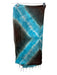 Chan Luu Blue, Brown, White Cotton & Silk Fringe Tie Dye scarf Blue, Brown, White