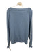 SOH Size Large Baby Blue & White Cashmere Rib Knit Pearl Detail Sweater Baby Blue & White / Large