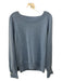 SOH Size Large Baby Blue & White Cashmere Rib Knit Pearl Detail Sweater Baby Blue & White / Large