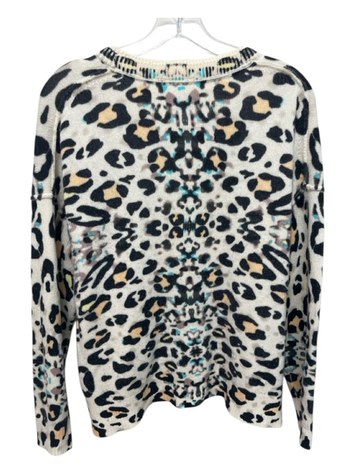 Brochu Walker Size M cream, black, multi Cashmere Leopard Print Sweater cream, black, multi / M