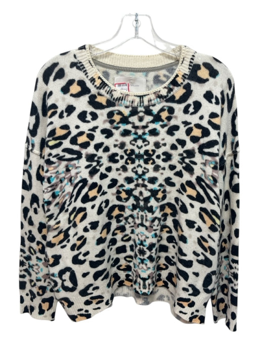 Brochu Walker Size M cream, black, multi Cashmere Leopard Print Sweater cream, black, multi / M