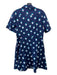 Draper James Size 14 Navy & Pink Cotton Collared Button Up Strawberry Dress Navy & Pink / 14