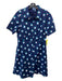 Draper James Size 14 Navy & Pink Cotton Collared Button Up Strawberry Dress Navy & Pink / 14