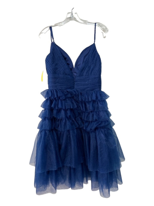 Oh Molly Size S Navy Polyester Tulle Overlay Shimmer Spaghetti Strap Dress Navy / S