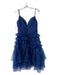 Oh Molly Size S Navy Polyester Tulle Overlay Shimmer Spaghetti Strap Dress Navy / S