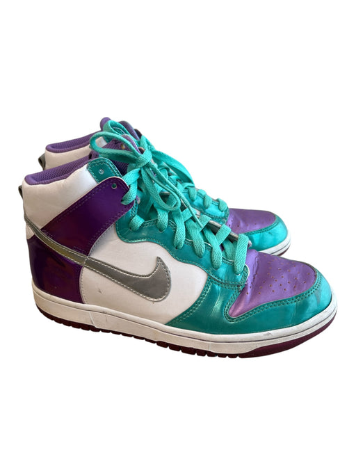 Nike Shoe Size 7 Green & Purple Manmade Material High Top Sneaker Lace Up Shoes Green & Purple / 7