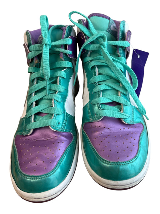 Nike Shoe Size 7 Green & Purple Manmade Material High Top Sneaker Lace Up Shoes Green & Purple / 7