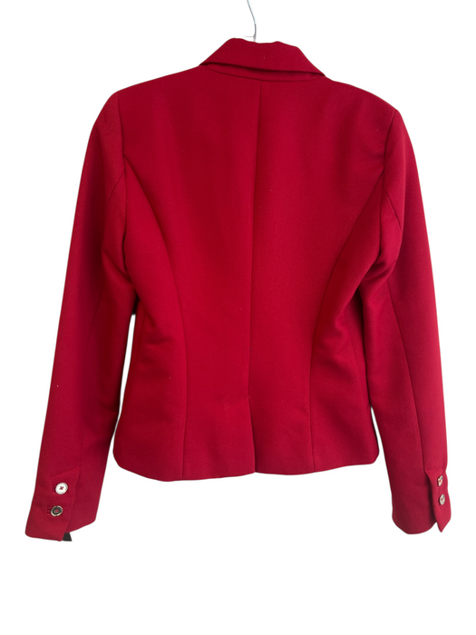 TRF Zara Size Small Red Polyester Blend Lined Double Breast Gold Buttons Blazer Red / Small