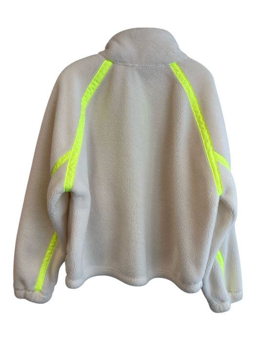 Puma Size XL White & Neon Polyester Front Zip Zip Pockets Boxy Fit Jacket White & Neon / XL