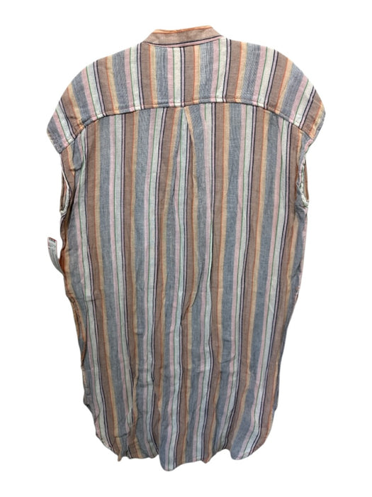 Holding Horses Size S White & Multi Cotton Sleeveless Button Front Stripe Top White & Multi / S