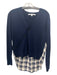 Veronica Beard Size Small Navy, White, Red Merino Wool Long Sleeve Plaid Top Navy, White, Red / Small