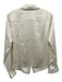 Theory Size S Ivory White Triacetate Blend Long Sleeve Rouched Collar Top Ivory White / S