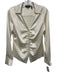 Theory Size S Ivory White Triacetate Blend Long Sleeve Rouched Collar Top Ivory White / S